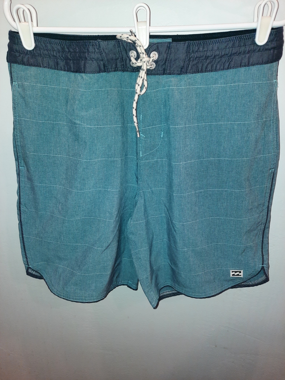 Billabong Seventythree Drawstring Boardshorts Blue & White Size 34 GUC